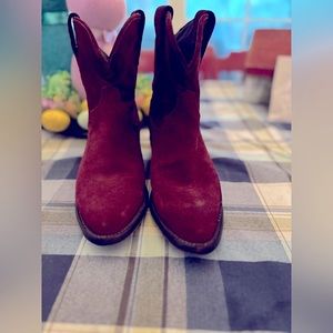 Tecovas Lucy Boots Wine  Suede SZ 9.5M
